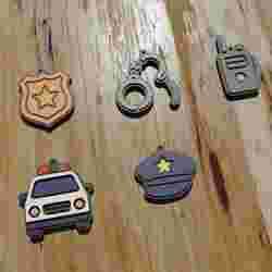 PACK 5 KEYCHAINS / MAGNETS / KEYCHAIN / MAGNETS PROFESSIONS: POLICE (STL AND 3MF)