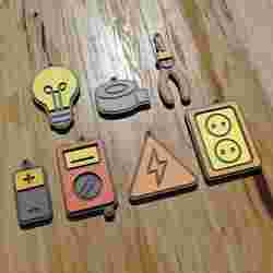 PACK 7 LLAVEROS / IMÁNES / KEYCHAIN / MAGNETS / MAGNETS PROFESIONES: ELECTRICIAN (STL AND 3MF)