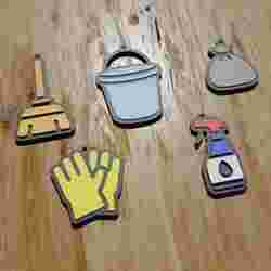 PACK 5 KEYCHAINS / MAGNETS / KEYCHAIN / MAGNETS PROFESSIONS: CLEANING (STL AND 3MF)
