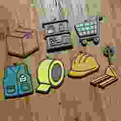 PACK 7 LLAVEROS / IMÁNES / KEYCHAIN / MAGNETS / MAGNETS PROFESSIONS: REPONEDOR (STL AND 3MF)