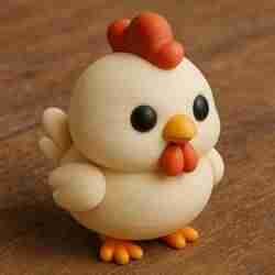 Cute Chicken 3D Printed Figurine STL