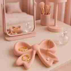 Coquette bow jewelry tray ring necklace holder