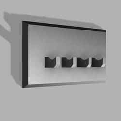 Wall Key Holder – Minimalist, 4 Hooks (Screw or Adhesive Version)