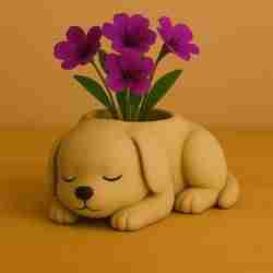 Sleeping Puppy Planter – 3D Printed Decorative Pot