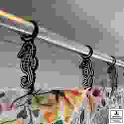 Seahorse Shower Curtain Hanger STL – Nautical Bathroom Decor Digital File for 3D Printing