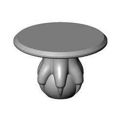 6 carved claw bead ends round table rest 3D print model