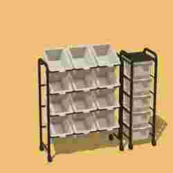 Miniature 12 and 5 Drawers Rolling Cart 1/12 Scale Dollhouse Furniture