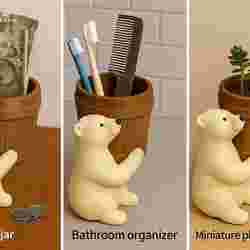 Polar Bear Barrel Buddy – Multi-Use 3D Printable Organizer & Planter