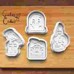 Graveyard Halloween Cookie Cutter set 0955