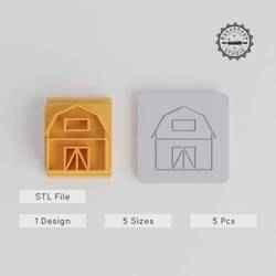 Barn Stamp Tile Set, 5 Motif Sizes, Perfect for Clay, Cookies & Fondant