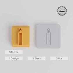 Candle Stamp Tile Set, 5 Sizes, Perfect for Clay, Cookies & Fondant, Celebration & Thanksgiving Themes