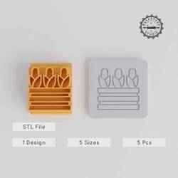 Corn Stamp Tile Set, 5 Motif Sizes 20-40mm, Ideal for Clay, Cookies & Fondant, Perfect for Autumn & Thanksgiving Crafts