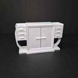 Art Deco Drinks Cabinet with working doors and drawers - Miniature Furniture 1/12 scale
