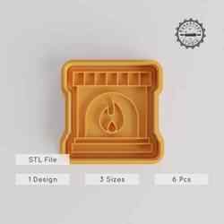Fireplace Shape Cutter & Stamp Set, Perfect for Cookies & Fondant, Cozy Hearth Design, Winter Decor, Oktoberfest Collection