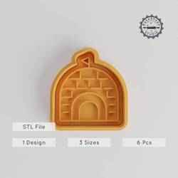 Igloo Shape Cutter & Stamp Set, Arctic Dome Cookie & Fondant Tools, 6-Piece Bundle, Includes S/M/L Sizes