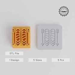 Ski Stamp Tile Set, 5 Size Motifs, Perfect for Clay, Cookies, Fondant & Soft Materials