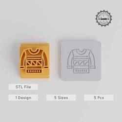 Sweater Stamp Tile Set, 5 Motif Sizes, Perfect for Clay, Cookies & Fondant Modeling