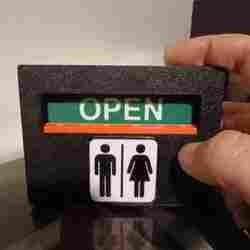 🚻 Restroom In Use/Open Sign – Magnetic Slide Mechanism