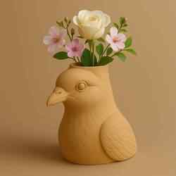 Pigeon Head Vase | Dove Bird Planter STL