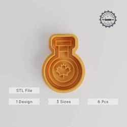 Bottle Shape Cutter & Stamp Set, Perfect for Cookies & Fondant, Includes S/M/L Sizes, 6-Piece Collection