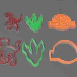 Jurassic Park Cookie Cutters - Set of 3 Designs
