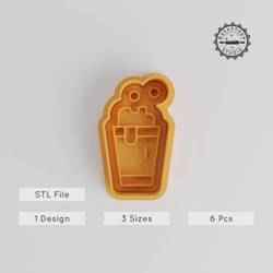 Drink Shape Cutter & Stamp, Cookie & Fondant Tool, Set of 6, Small/Medium/Large Sizes
