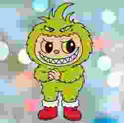 Christmas Grinch Labubu Cookie Cutter