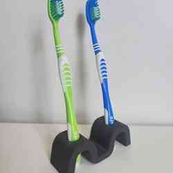 Simple elegant toothbrush holder for 2, antimould