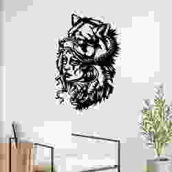 Woman Bear Headdress - Wall Art Multicolor