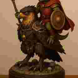 Lizard King on War Caracara – Epic Miniature Diorama