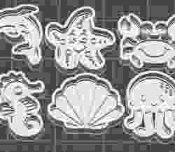 Pack 6 marine cutters STL - Molds of jellyfish, seahorse, dolphin and more. Volume 1