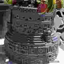 Self Watering Vase Mayan Design