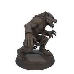 Werewolf in Chains – Dark Fantasy 3D Printable Miniature