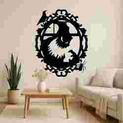 Halloween Cat Raven Spider Frame - Wall Art Multicolor