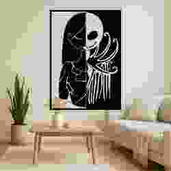 Halloween Jack Sally Split - Wall Art Multicolor