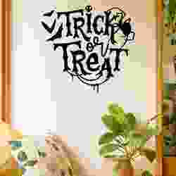Halloween Trick Or Treat Bats Spider - Wall Art Onecolor