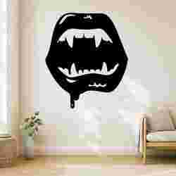 Halloween Vampire Lips Fangs - Wall Art Onecolor