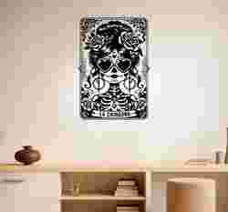 Skull Lady Roses Halloween - Wall Art Multicolor