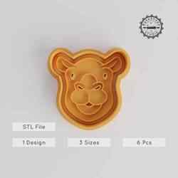 Camel Shape Cutter & Stamp Set, Animal Cookie & Fondant, 6-Piece S/M/L Bundle