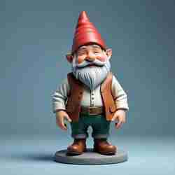 2212 Fairy Tale Gnome - Color Full-Body Figurine on Base, magic, creature, fantasy, wood, faun, gorgon, warrior, wild, fox, monster, cat, dog, fair, witch, werewolf, horror, beast, gothic, troll