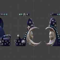 Monster High shoes with moon and stars