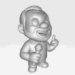 President Lula Cartoon (Red Shirt)