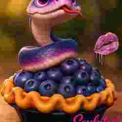 🫐 Blueberry Snake in a Blueberry Pie – Whimsical 3D Model