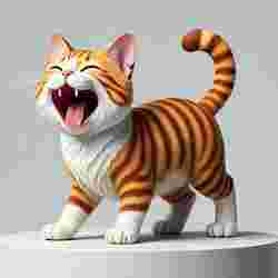 2229 Laughing Cat - 3D Printed Full-Figure Statue, pug, dachshund, poodle, cat, zebra, camel, beagle, peacock, lion, fox, bull terrier, pomeranian, galgo, wolf, doberman pinscher, newfoundland, elephant, crocodile, german shepherd