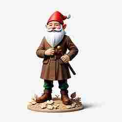 2230 Fairy Tale Gnome - Color Full-Body Figurine on Base, magic, creature, fantasy, wood, faun, gorgon, warrior, wild, fox, monster, cat, dog, fair, witch, werewolf, horror, beast, gothic, troll