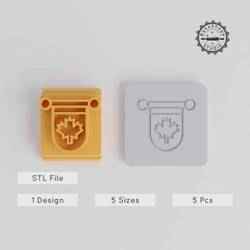 Flag Stamp Tile Set, 5 Motif Sizes, Ideal for Clay, Cookies & Fondant, Country & Patriotic Crafting Design