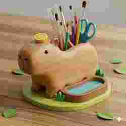 Capibara Desk Organizer 🖊️📏✂️