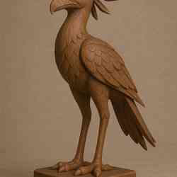 Stylized Secretary Bird Sculpture STL File – Unique 3D Printable Statue