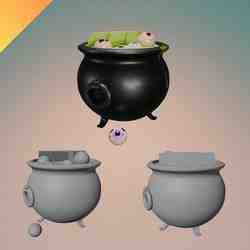 Eyeball Cauldron Halloween Decor – Spooky 3D Print for Home Display and Party Props