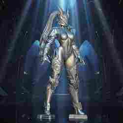 Cyber Valkyrie – Futuristic Armored Warrior 3D Printable Model (OBJ)